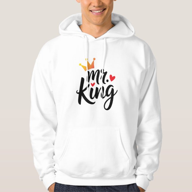 Kung och Queen Couple Hoodie | Matchande utfall (Framsida)