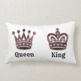 Kung och Queen Krona Hans och Hers Personlig Lumbarkudde