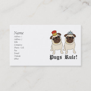 Kung och Queen Pug Affärskort Visitkort