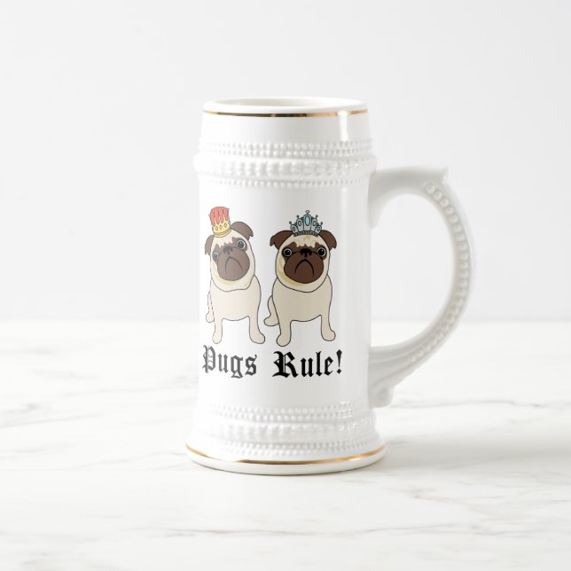 Kung och Queen Pug Mugg (Höger)