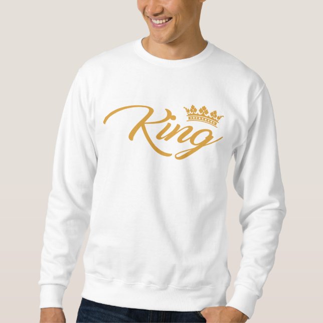 Kung och Queen Shirts Lång Ärmad Tröja (Framsida)