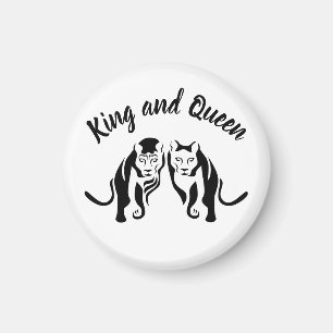Kung och Queens Black Leo Lejon och Lioness Magnet