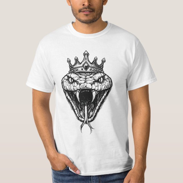 Kung Orm Kron Tattoo Stil T-Shirt (Framsida)