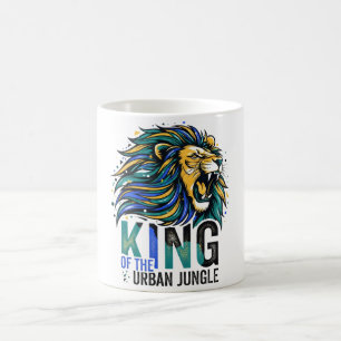 Kung över den urbana djungeln kaffemugg