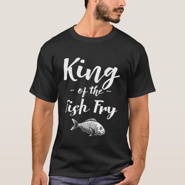 Kung över fiskstekta fiskar t shirt (Framsida)