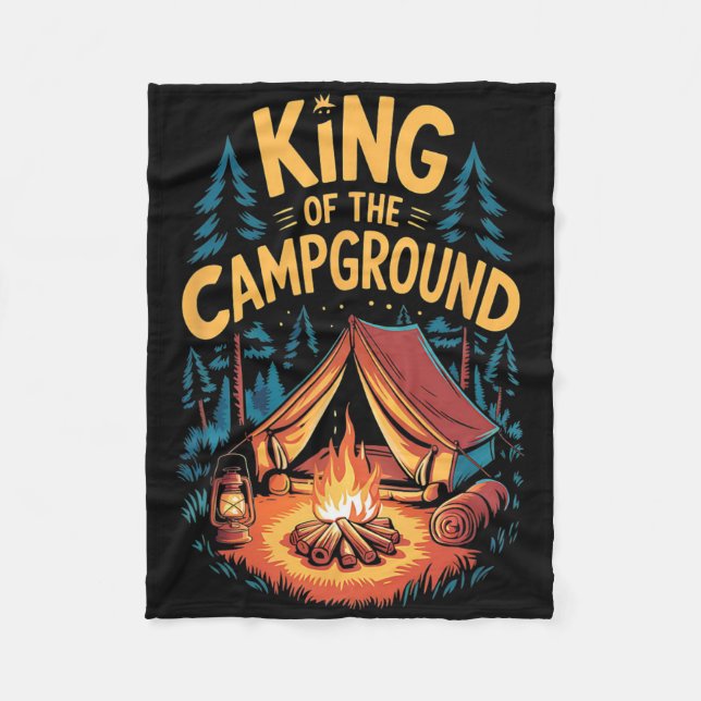Kung På Campingplatsen Rolig Camping Pappa Tält Ca Fleecefilt (Framsidan)