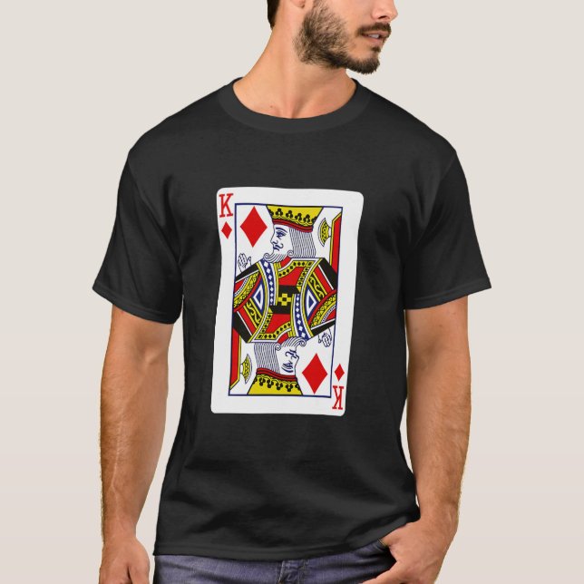 Kung på diamanter för uppspelningskort Halloween C T Shirt (Framsida)