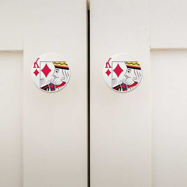 Kung på Diamonds Card Ansikte Ceramic Drag Knopp (Skapare uppladdad)