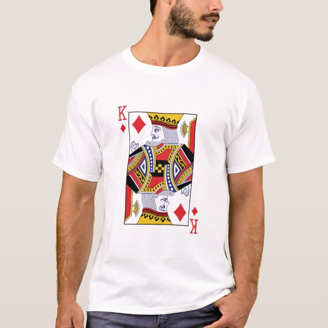 Kung på Diamonds Poker Casino-uppspelningskort T Shirt (Framsida)