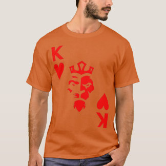 Kung på Hearts Poker Card Lejona Kung i Spelare T Shirt