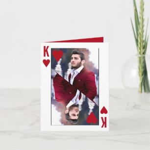 Kung på Hearts Red White Photo Valentine Day Kort