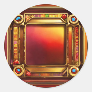 Kung på ikonen Hearts Slot Slot" Runt Klistermärke