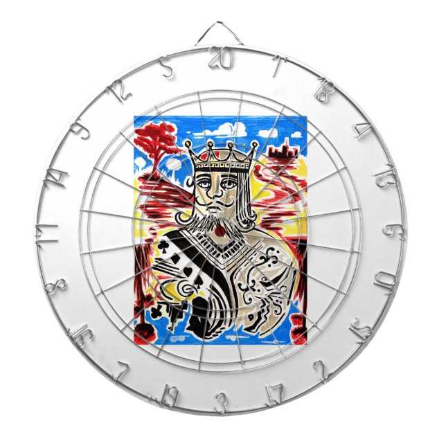 Kung på kort darttavla (Framsidan)