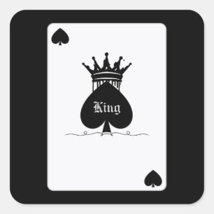 Kung på Spades-dekalen Fyrkantigt Klistermärke