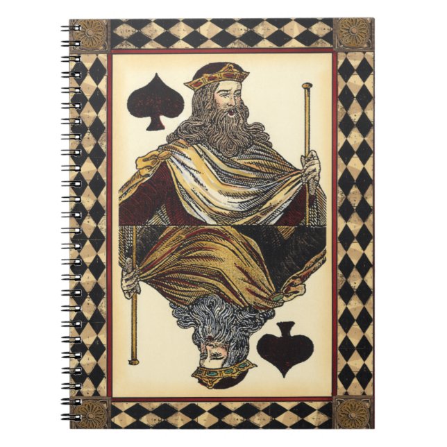 Kung på Spades spelkort efter Vision Studio Anteckningsbok Med Spiral (Framsidan)