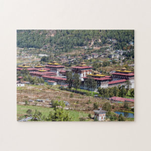 Kung palace i Thimphu - Bhutan, Asien Pussel