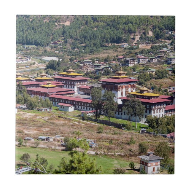 Kung palace in Thimphu - Bhutan Kakelplatta (Framsidan)