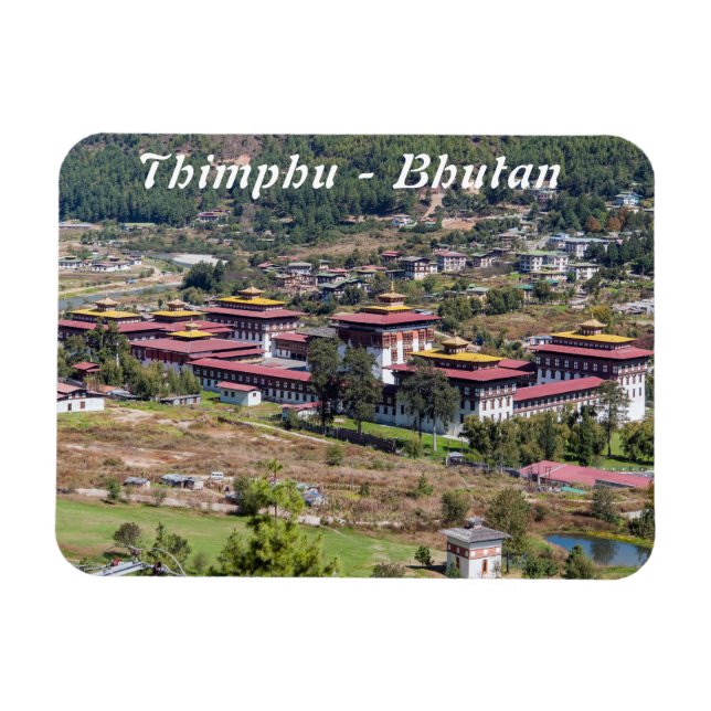 Kung palace in Thimphu - Bhutan Magnet (Horisontell)