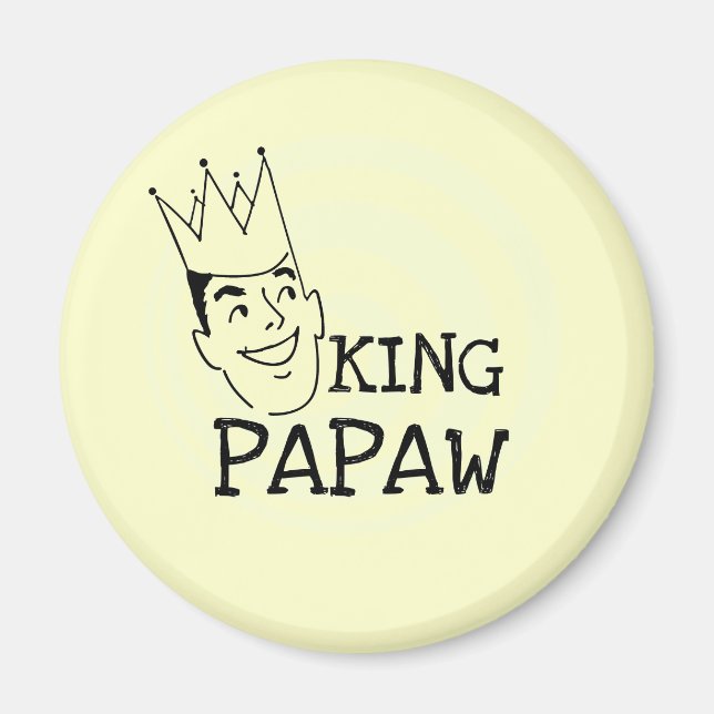 Kung Papaw T-shirts och presenter Magnet (Framsidan)