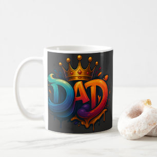 Kung Pappa Krona Graffiti krökt med Kärlek & Pride Kaffemugg