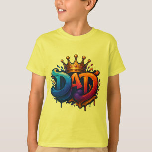 Kung Pappa Krona Graffiti krökt med Kärlek & Pride T Shirt