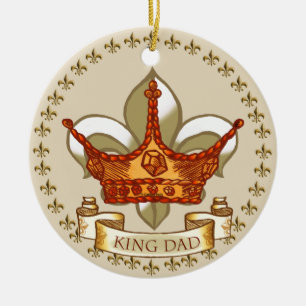 Kung Pappa Royal Krona Julgransprydnad Keramik