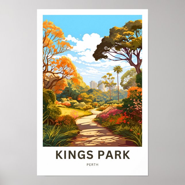 Kung Park Perth Travel Print Poster (Framsidan)