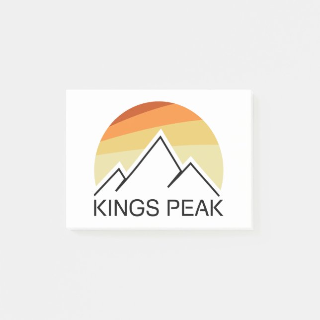 Kung Peak Utah Retro Post-it Block (Framsida)