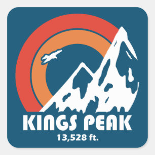 Kung Peak Utah Sol Eagle Fyrkantigt Klistermärke
