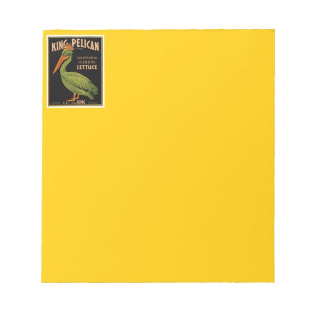 Kung Pelican Brand Lettuce Anteckningsblock (Framsida)