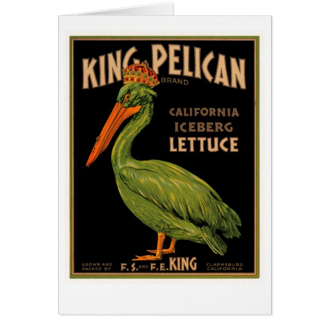Kung Pelican Brand Lettuce Hälsningskort (Framsidan)