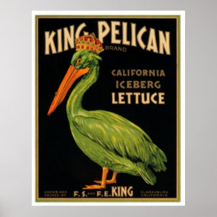 Kung Pelican Lettuce Poster
