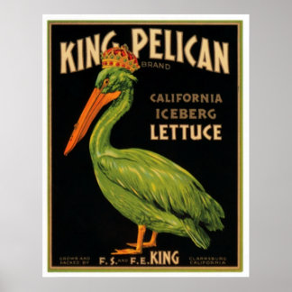Kung Pelican Lettuce Poster