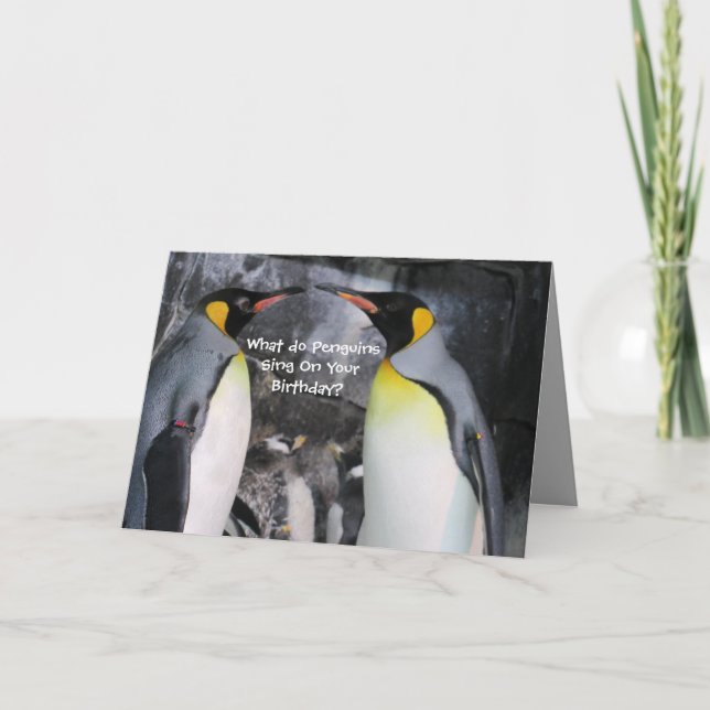 Kung Penguins födelsedagskort Kort (Framsida)