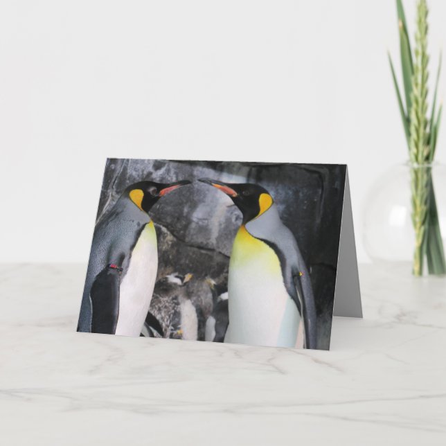 Kung Penguins Kärlek-hälsningskort Kort (Framsida)
