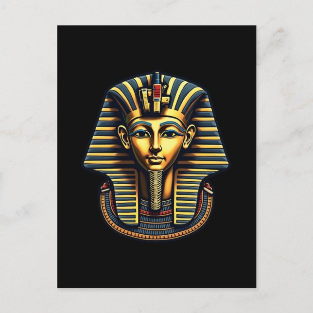 Kung Pharaoh Tutankhamun Pharaoh Ancient Egyptian Helg Vykort (Framsida)