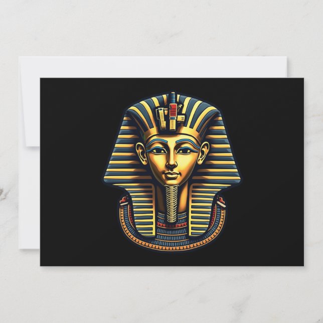 Kung Pharaoh Tutankhamun Pharaoh Ancient Egyptian Inbjudningar (Framsida)