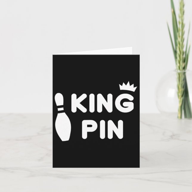 Kung Pin Bowling Funny Cute Par Bowlareare League Kort (Framsida)