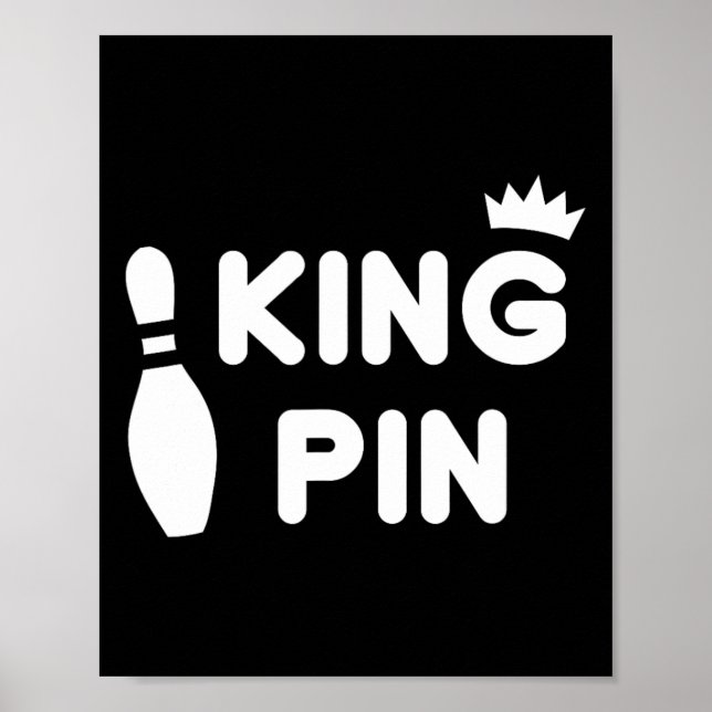 Kung Pin Bowling Funny Cute Par Bowlareare League Poster (Framsidan)