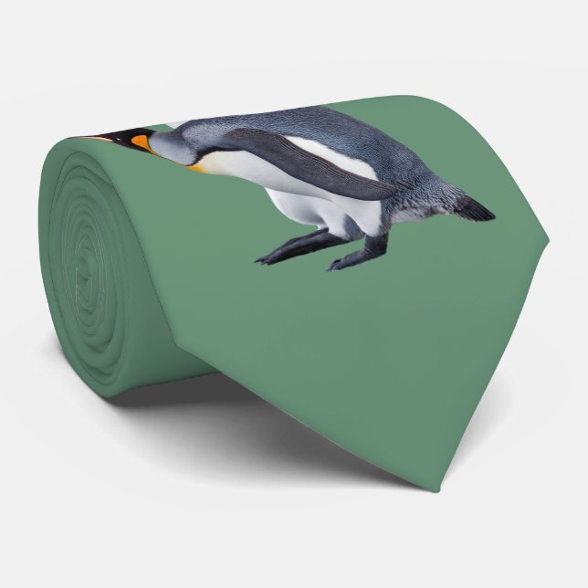 Kung Pingviner Tie (Grön) Slips (Rullad)