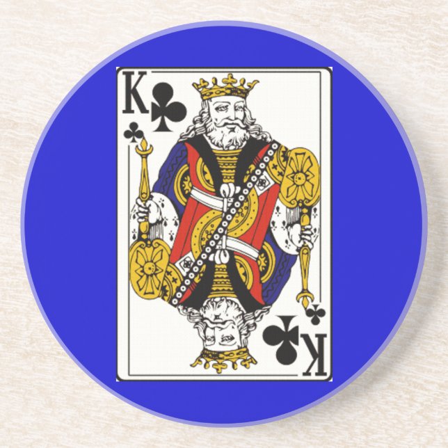 Kung Poker Spelare Berg-och-dalbanan Underlägg Sandsten (Framsidan)