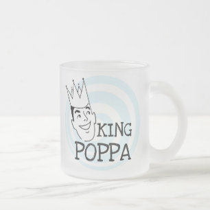 Kung Poppa T-shirts och presenter Frostad Glasmugg