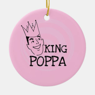 Kung Poppa T-shirts och presenter Julgransprydnad Keramik