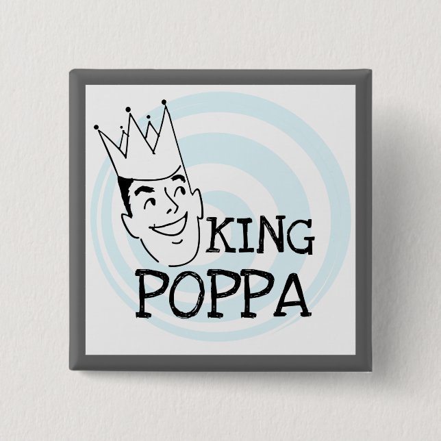 Kung Poppa T-shirts och presenter Knapp (Framsida)