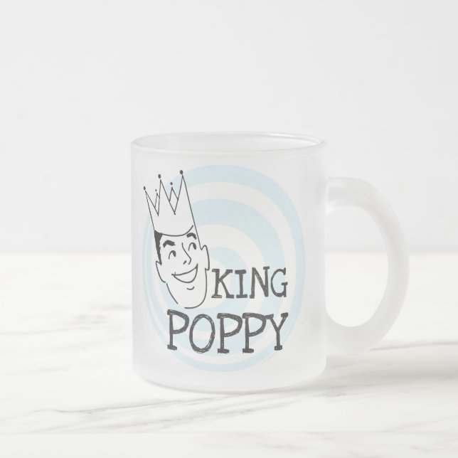 Kung Poppy T-shirts och Gifts Frostad Glasmugg (Höger)
