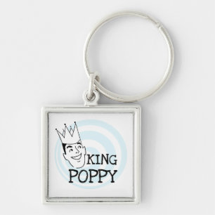 Kung Poppy T-shirts och Gifts Fyrkantig Silverfärgad Nyckelring