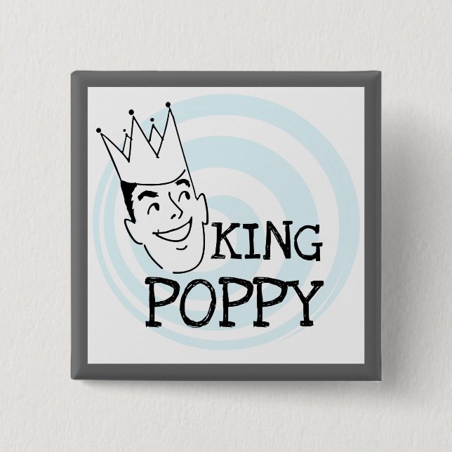 Kung Poppy T-shirts och Gifts Knapp (Framsida)