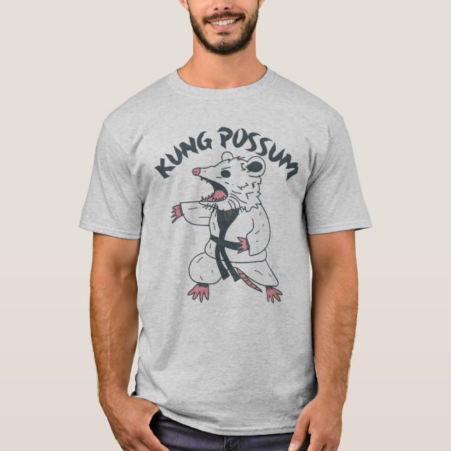 Kung Possum - Funny Karate Opossum T Shirt (Framsida)