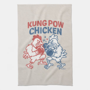Kung Pow Chicken Funny Food Pun Kökshandduk