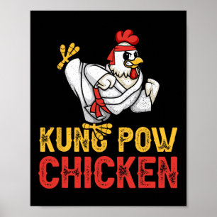 Kung Pow Chicken Rolig Karate Kyckling Ninja En Kr Poster